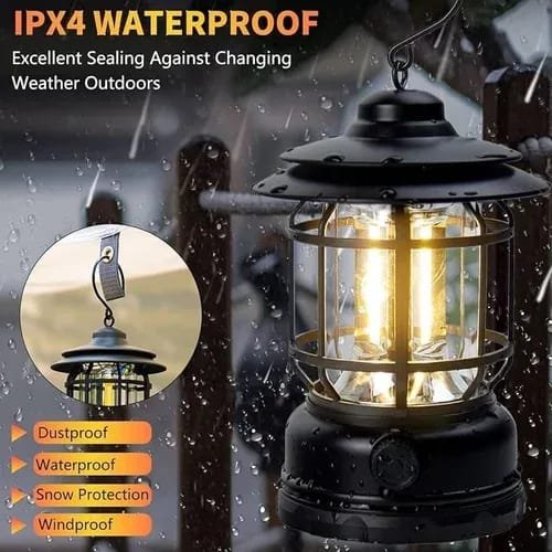 Vintage Rechargeable LED Lantern Red Color