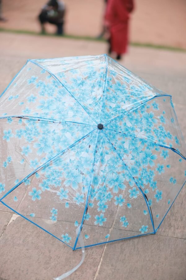 Premium Sakura Print Transparent Umbrella
