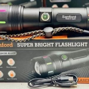Sanford Flash Torch Light – 50000 mAh Powerful LED Flashlight (Black)