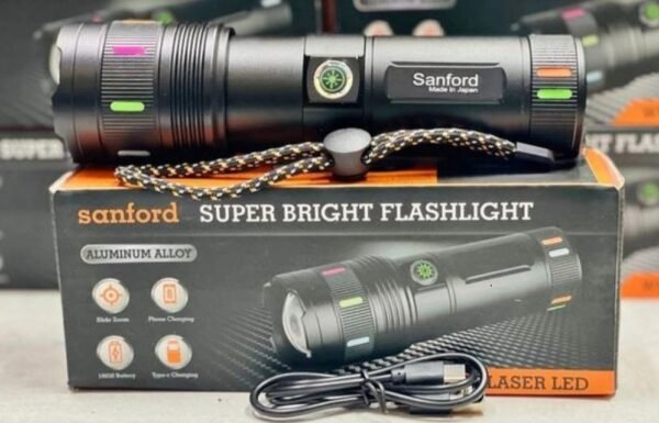 WhatsApp Image 2026-07-23 at 10.57.04 PM Sanford Flash Torch Light – 50000 mAh Powerful LED Flashlight (Black)