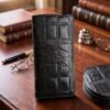 2 Black Color Long Leather Wallet