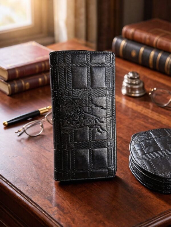 2 Black Color Long Leather Wallet