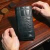 3 Black Color Long Leather Wallet